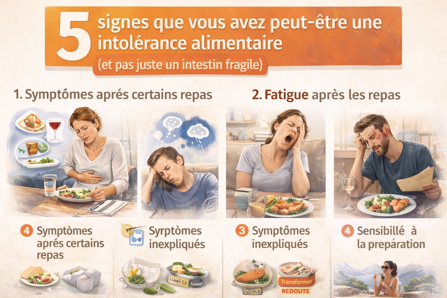 5 signes que vous avez peut-être une intolérance alimentaire (et pas juste un intestin fragile)